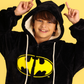 Children's black fleece Batman-print onesie