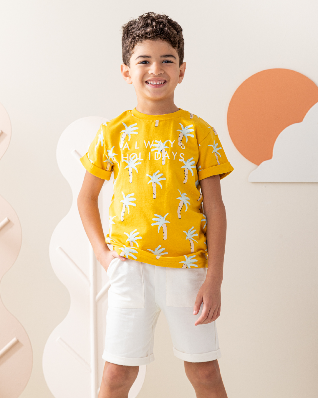 Holiday Tropical Palm Trees pajamas shorts summer melton