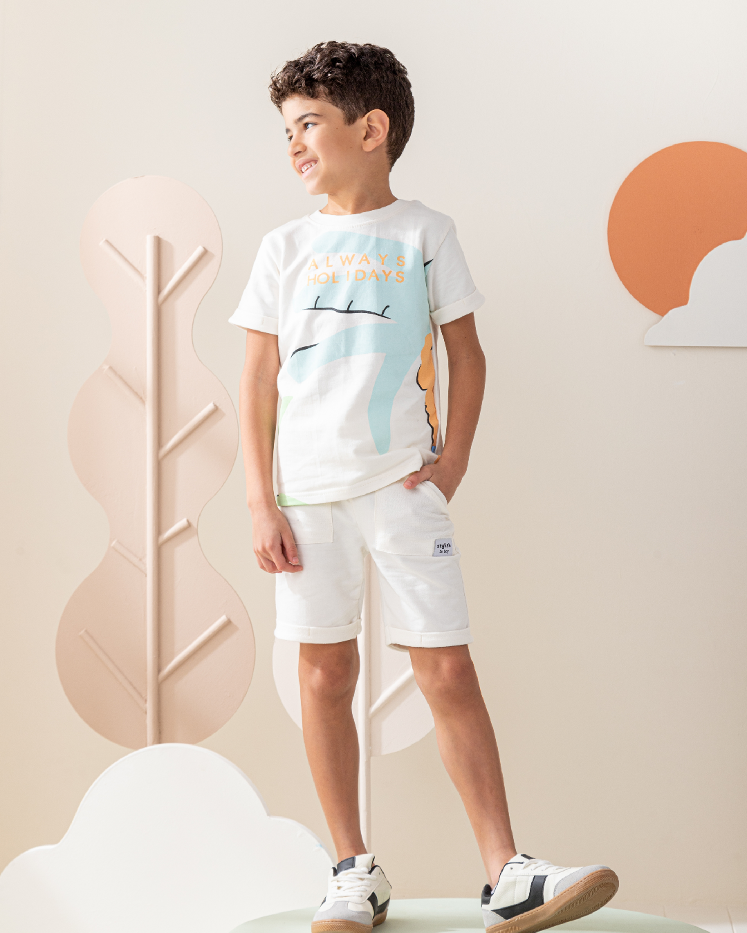 بيجاما شورت سمر ميلتون مع طباعه اشجار النخيل كبيره