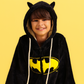 Children's black fleece Batman-print onesie