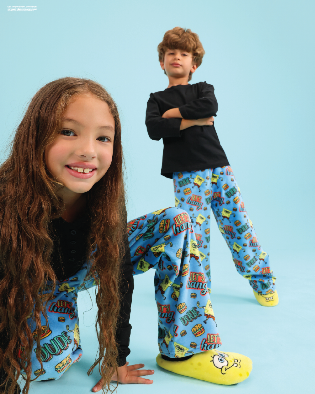 Kids' velour SpongeBob pajama pants