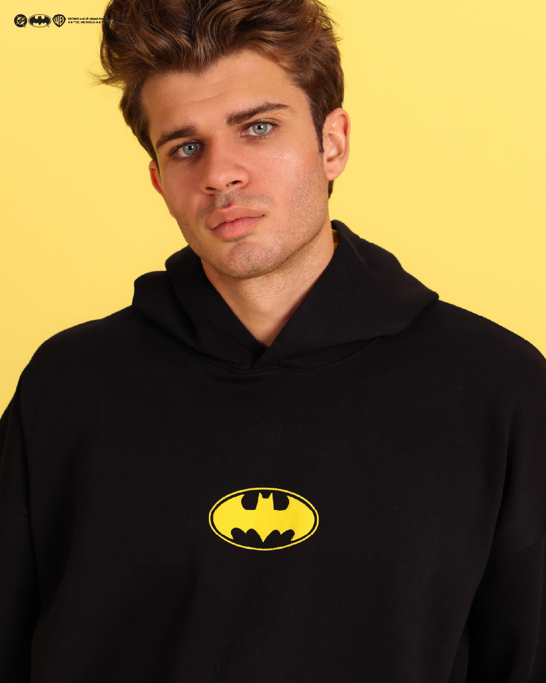 Men's hooded pajamas with Batman logo