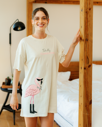 نايت شيرت حريمي الفلامنجو الوردي