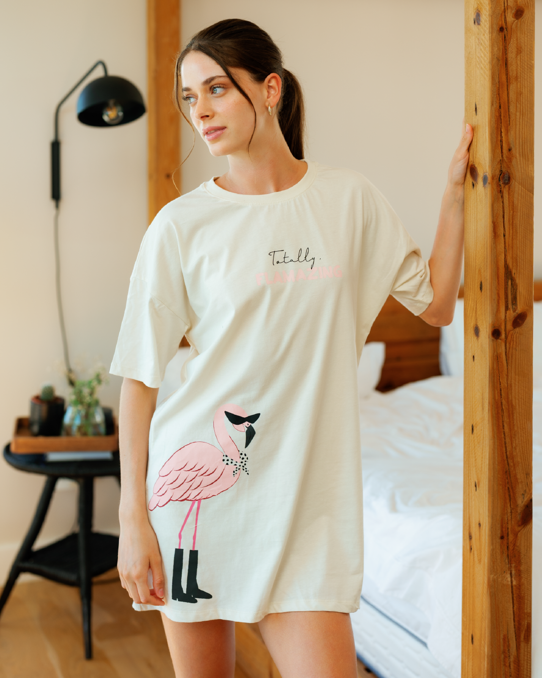 نايت شيرت حريمي الفلامنجو الوردي