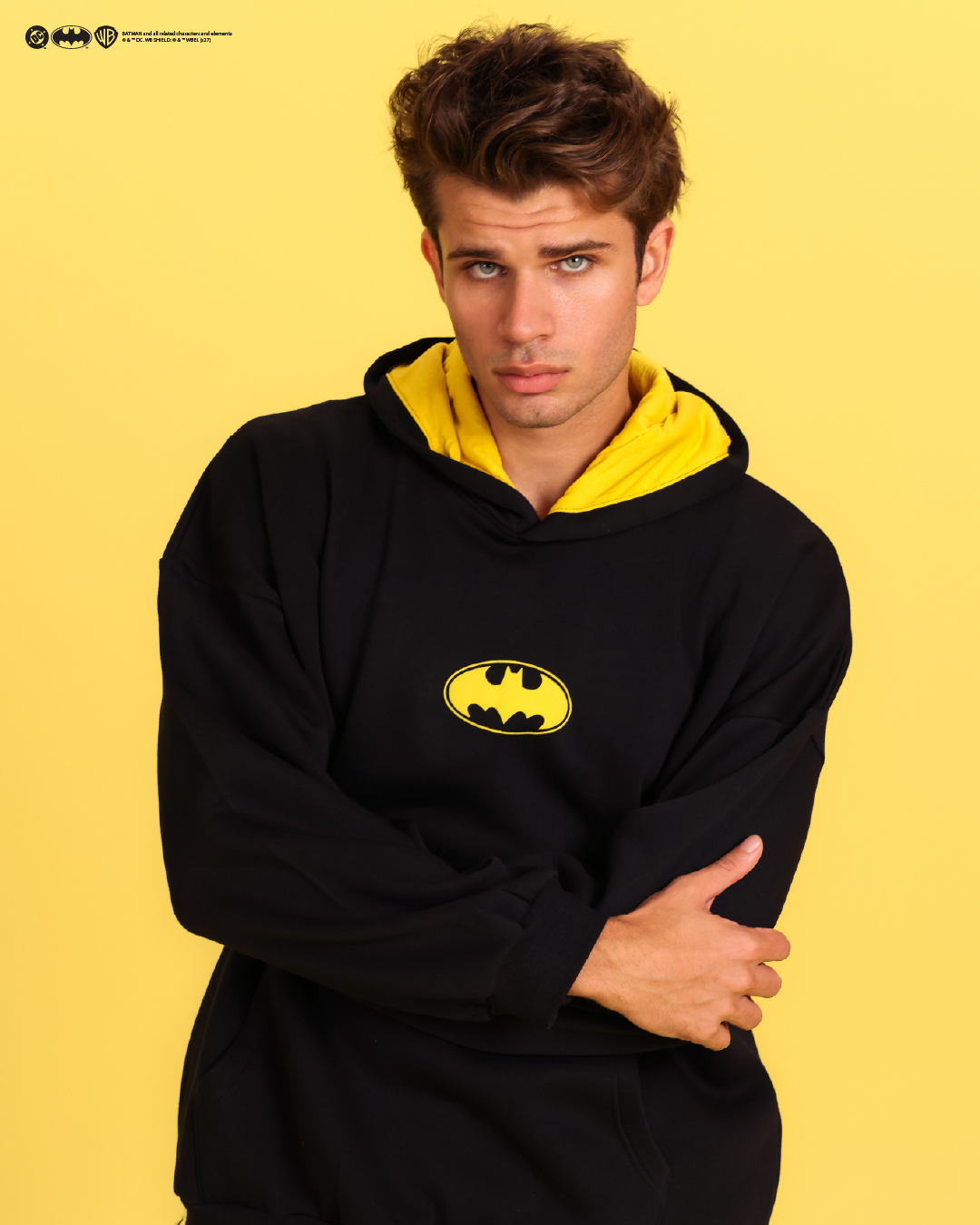 Men's hooded pajamas with Batman logo