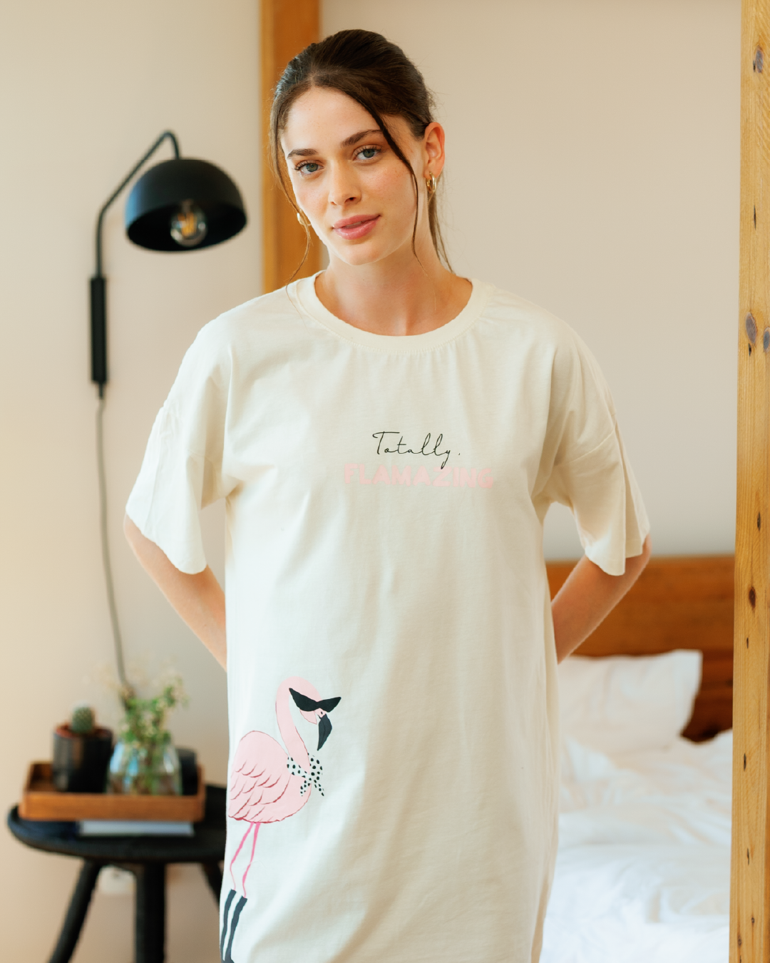 نايت شيرت حريمي الفلامنجو الوردي