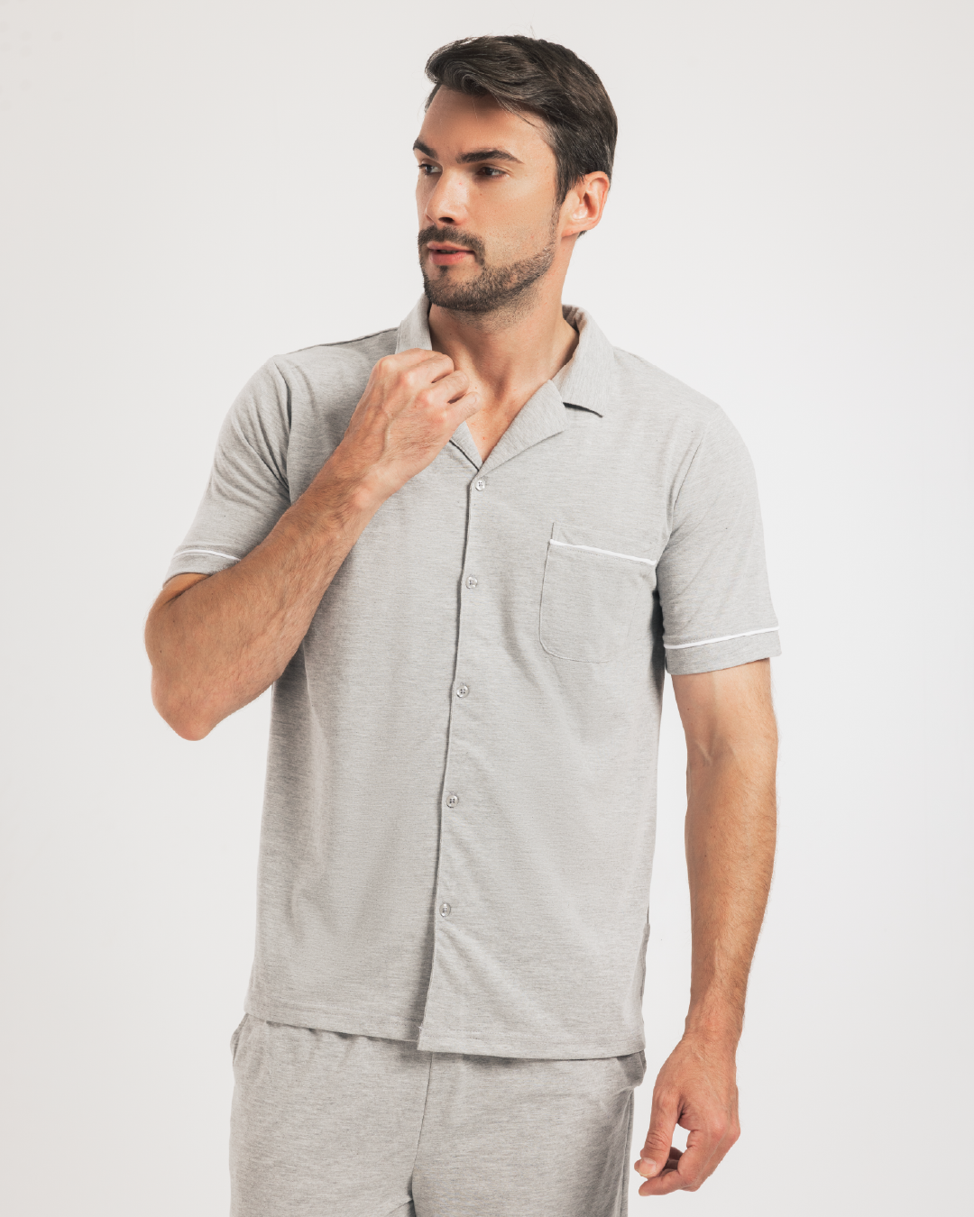 بيجاما كلاسيك قطن بزراير