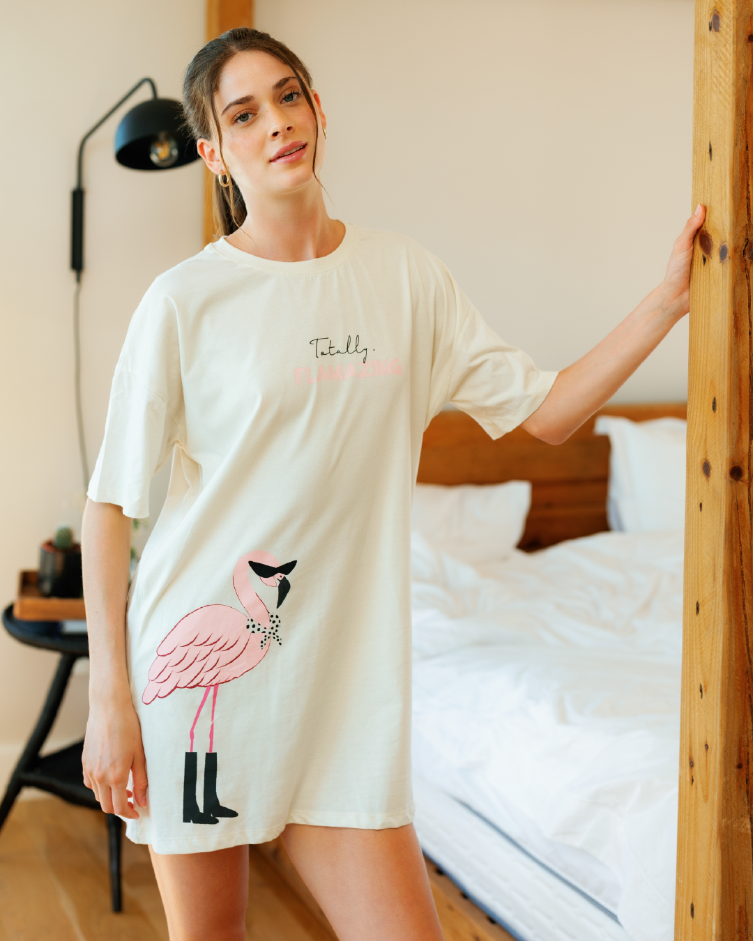 نايت شيرت حريمي الفلامنجو الوردي