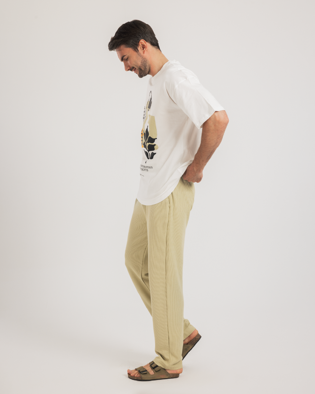 بيجاما نص كم كولا عريضة و بنطلون جاكارد