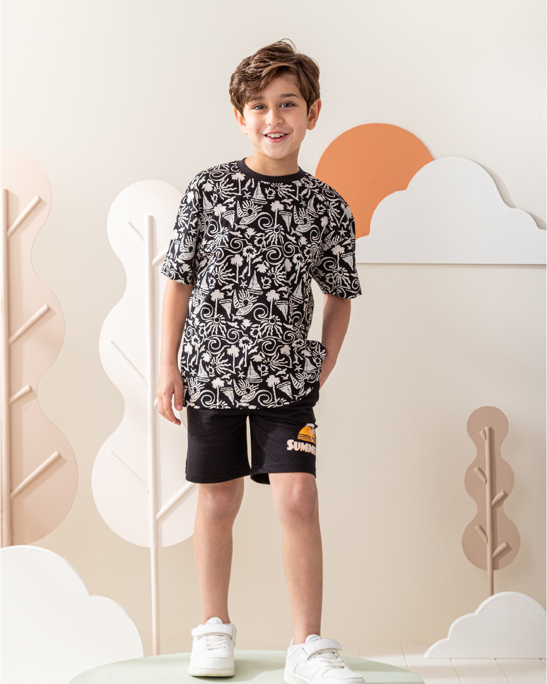 بيجاما نص كم اوفر سايز و شورت سمر ميلتون تروبيكال