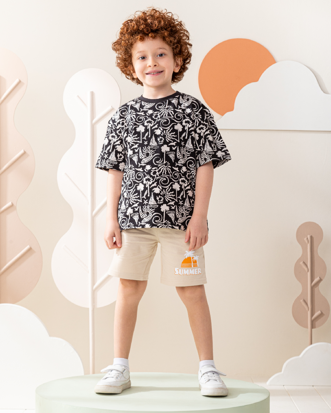 بيجاما نص كم اوفر سايز و شورت سمر ميلتون تروبيكال