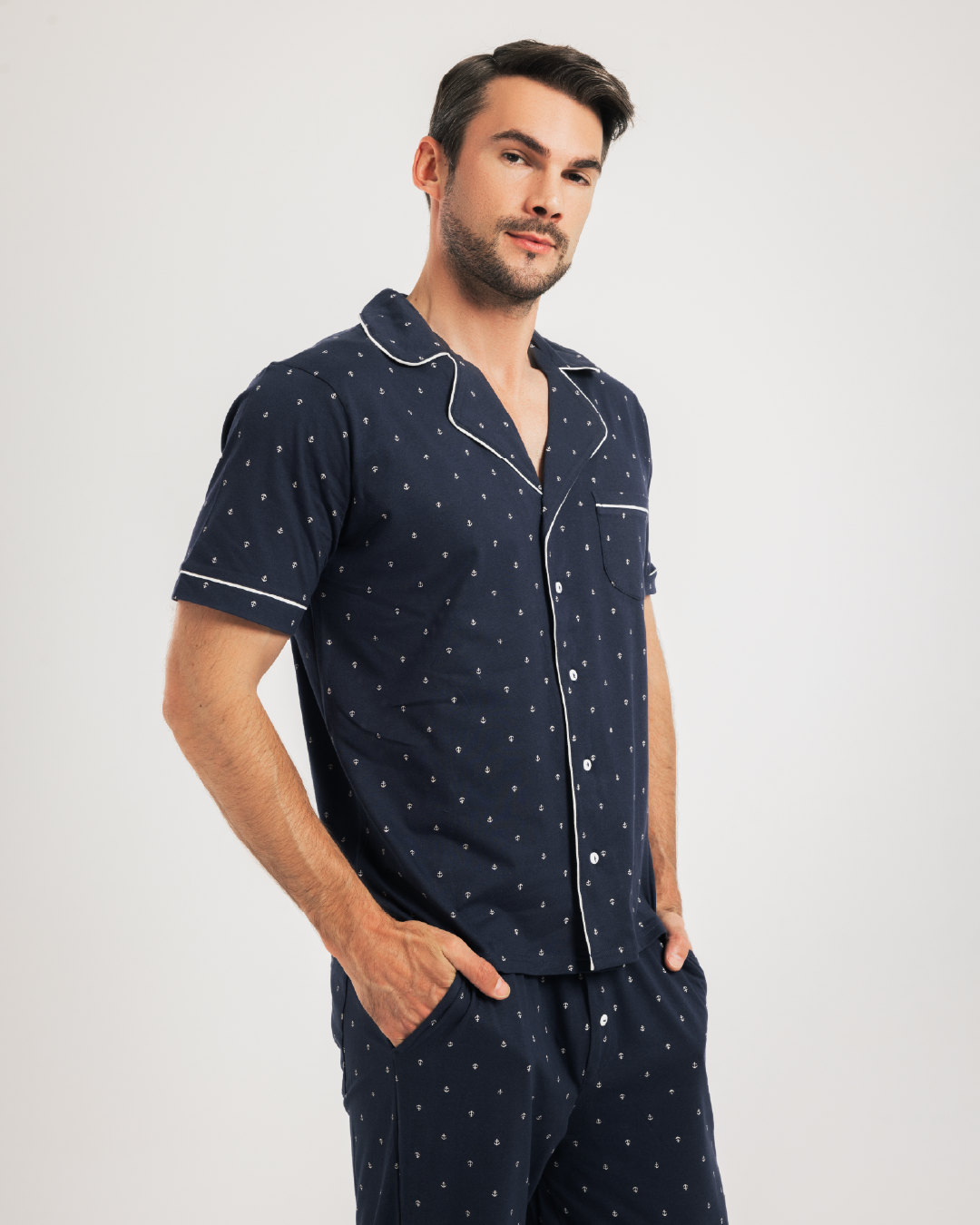 Anchors بيجاما رجالي بزراير