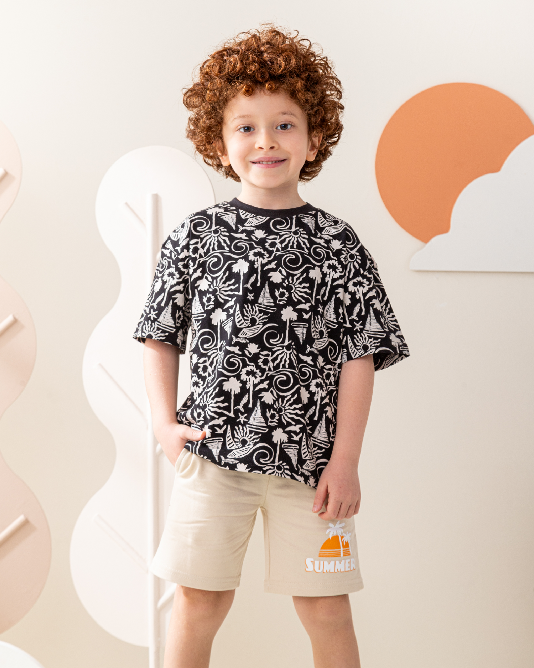 بيجاما نص كم اوفر سايز و شورت سمر ميلتون تروبيكال