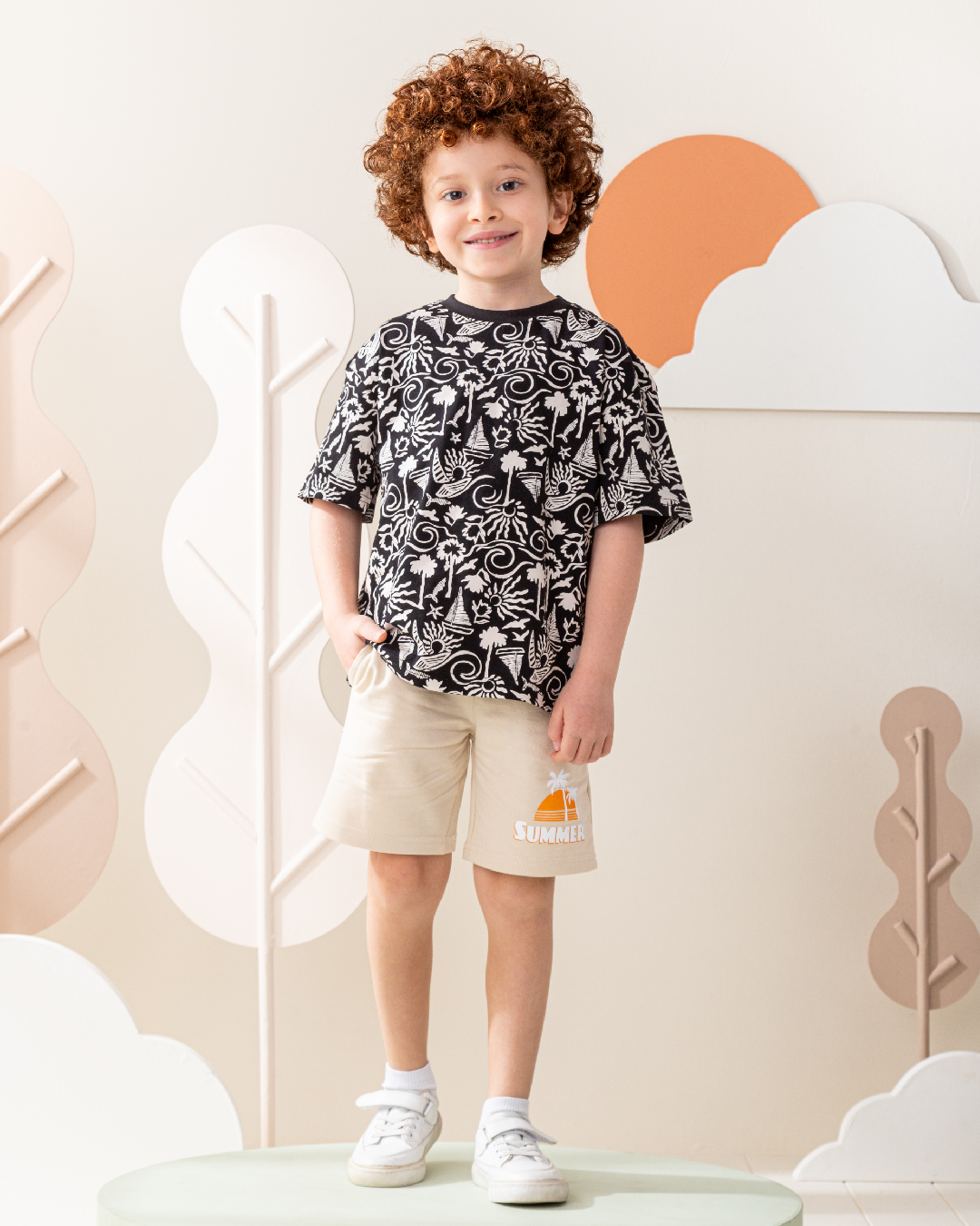 بيجاما نص كم اوفر سايز و شورت سمر ميلتون تروبيكال