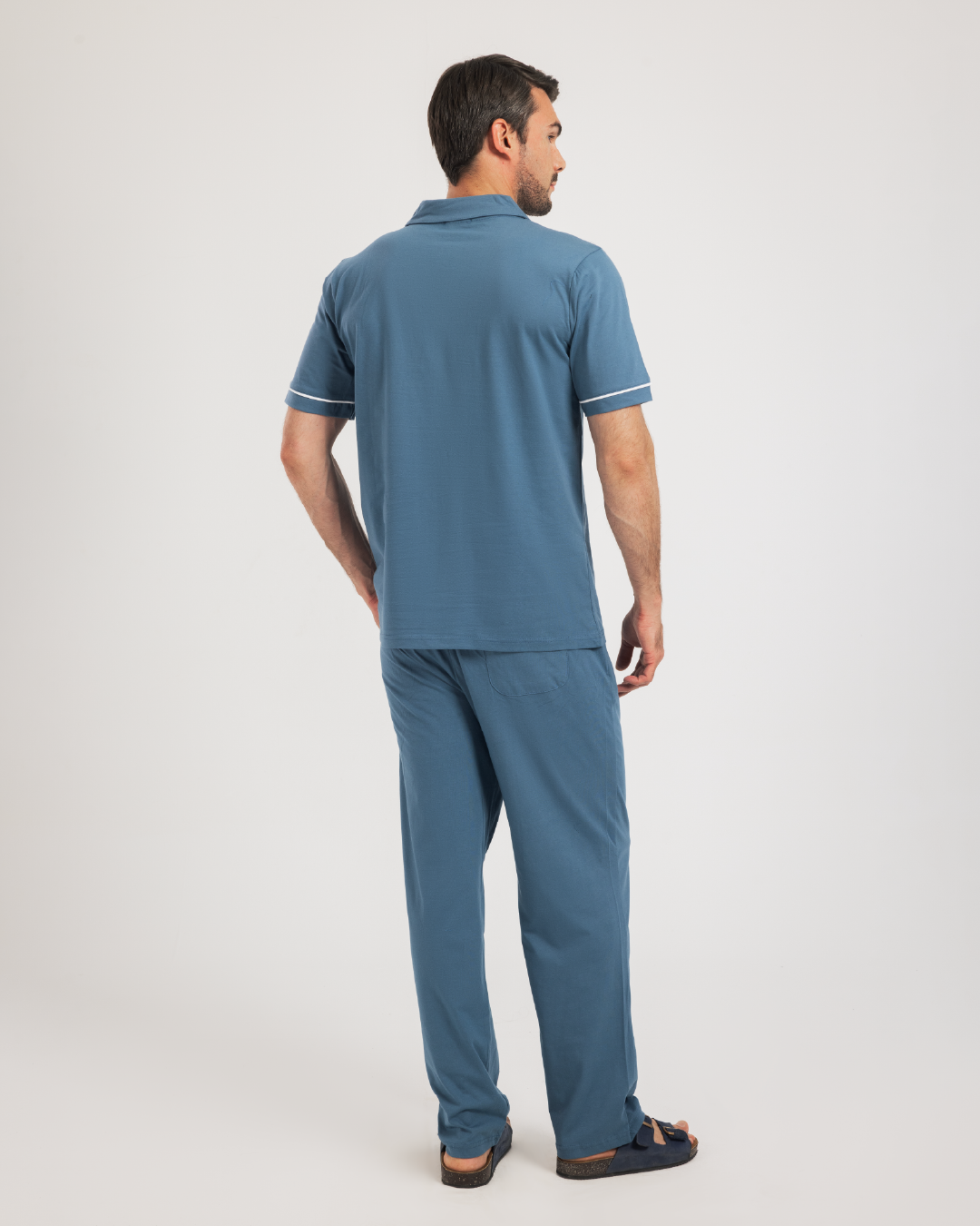 بيجاما كلاسيك قطن بزراير