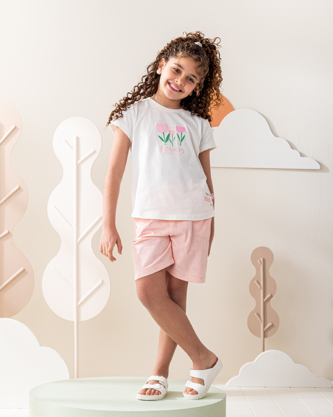 بيجاما شورت ورود صغيره قطن