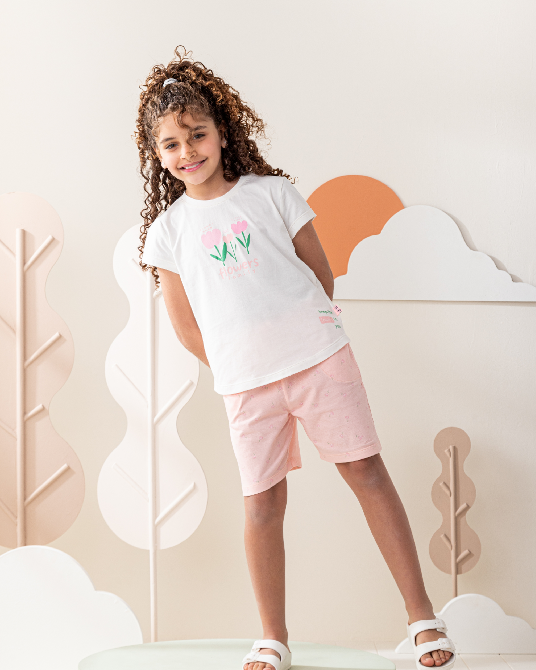 بيجاما شورت ورود صغيره قطن