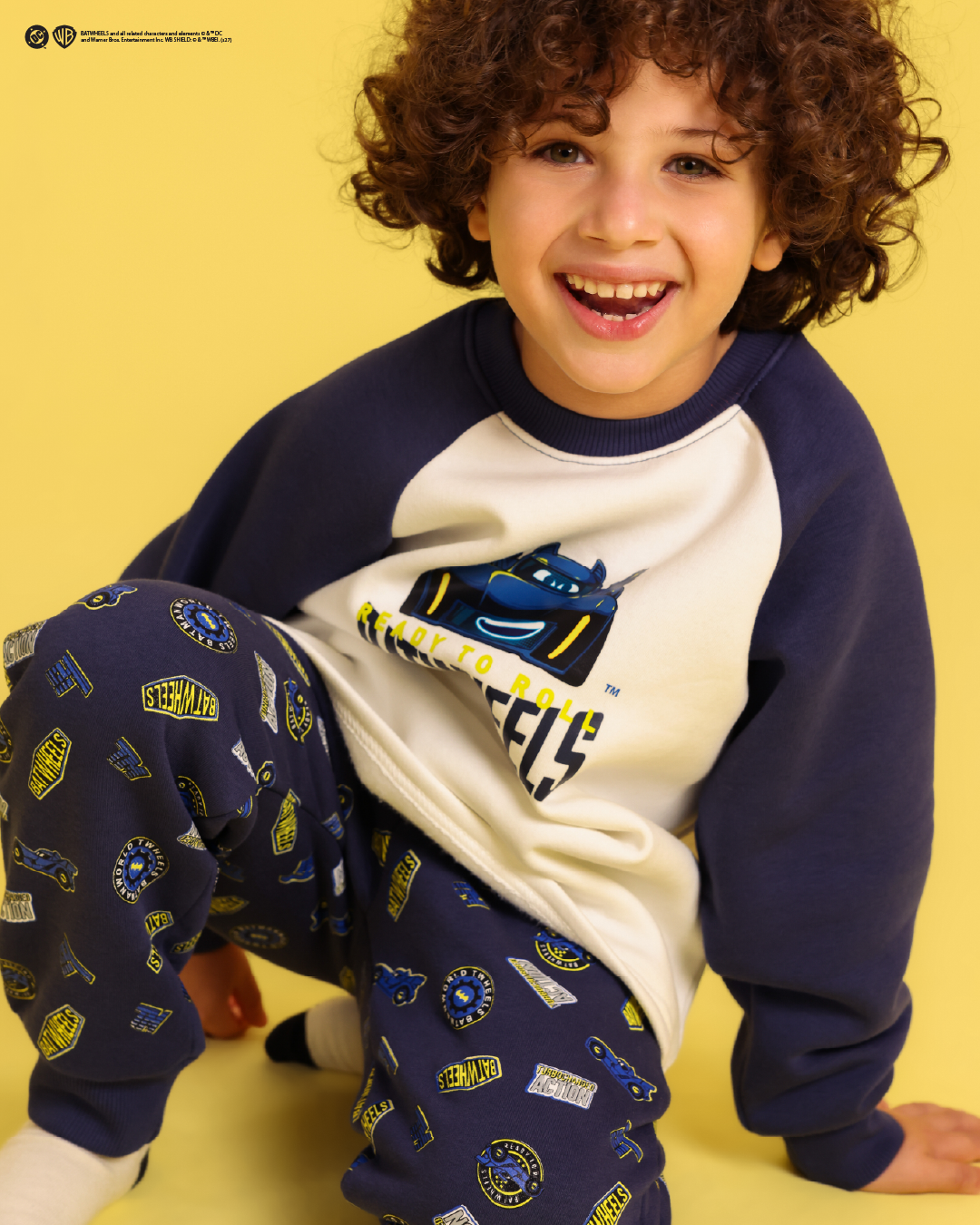 Boys' raglan pajamas with Batwheels print