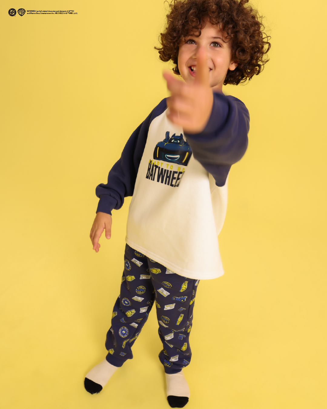 Boys' raglan pajamas with Batwheels print