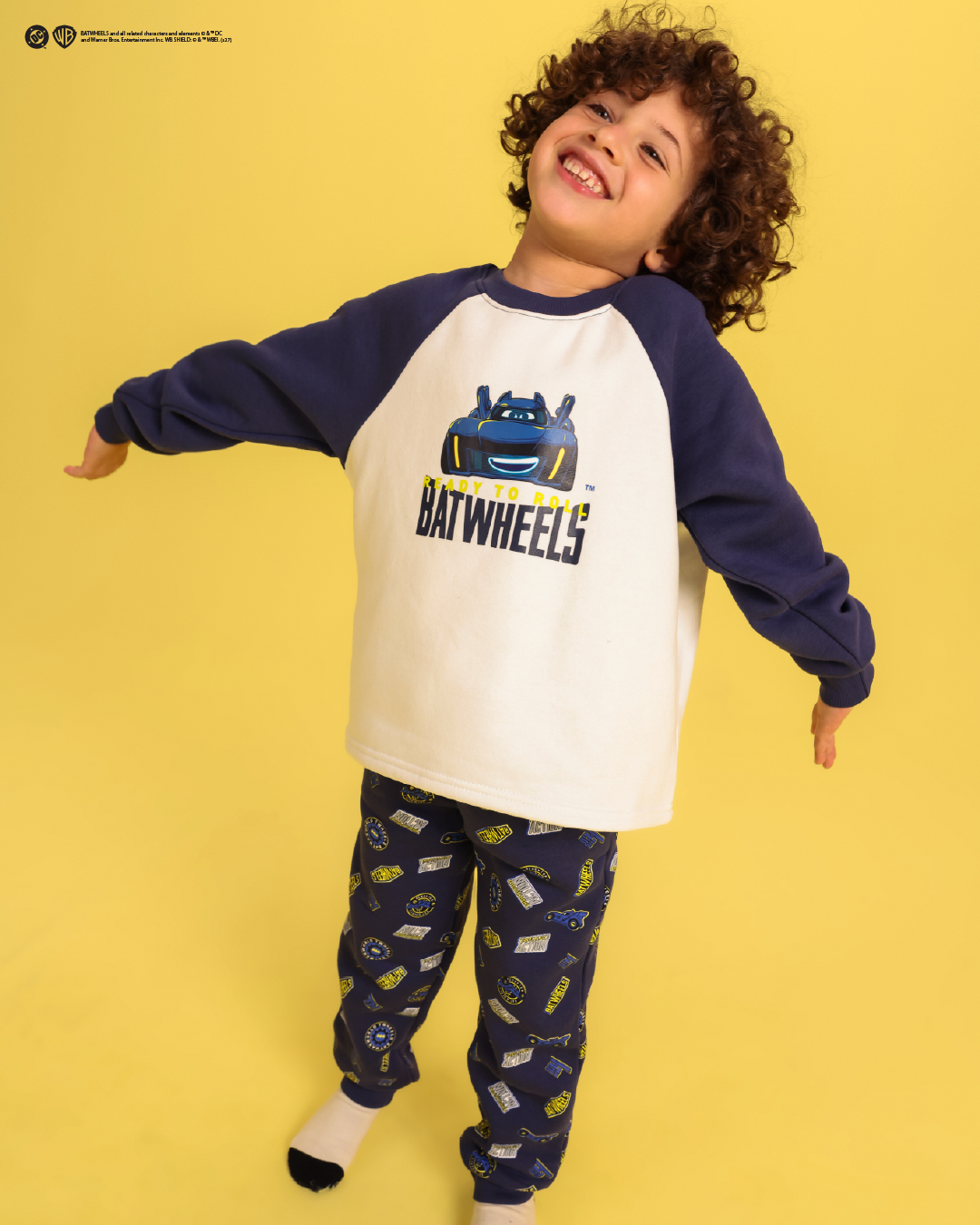 Boys' raglan pajamas with Batwheels print
