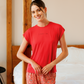 Half-sleeve pajamas in warm summer colors