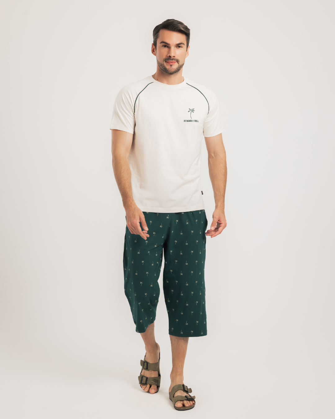 بيجاما بنتاكور قطن اشجار صغيره و توب نص كم