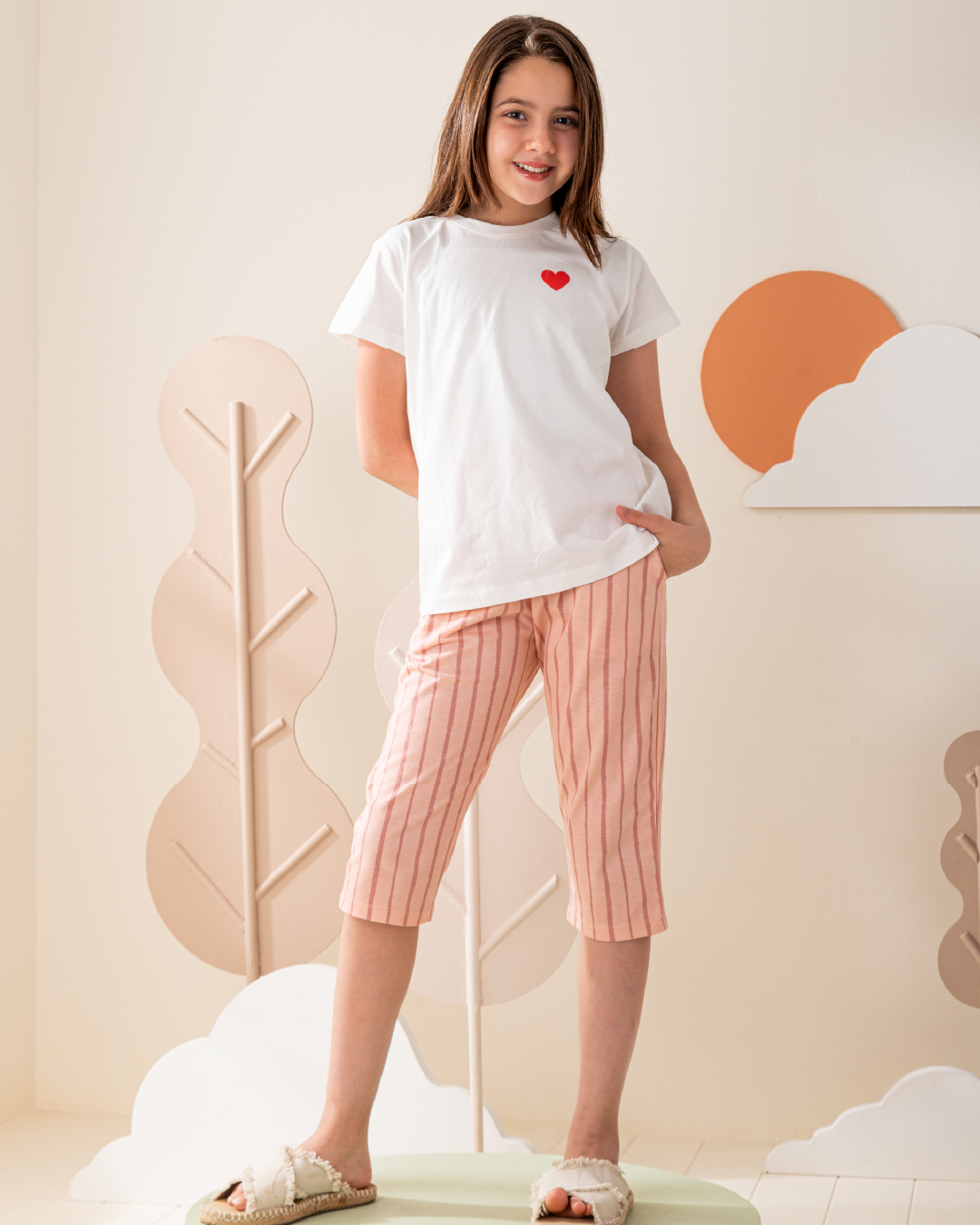 بيجاما نص كم و بنتاكور قطن الاحضان الكبيره