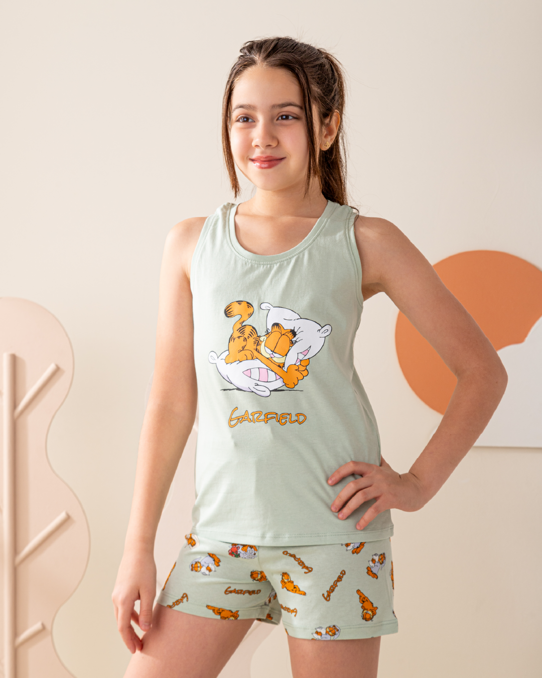 بيجاما بناتي كت و شورت جارفيلد