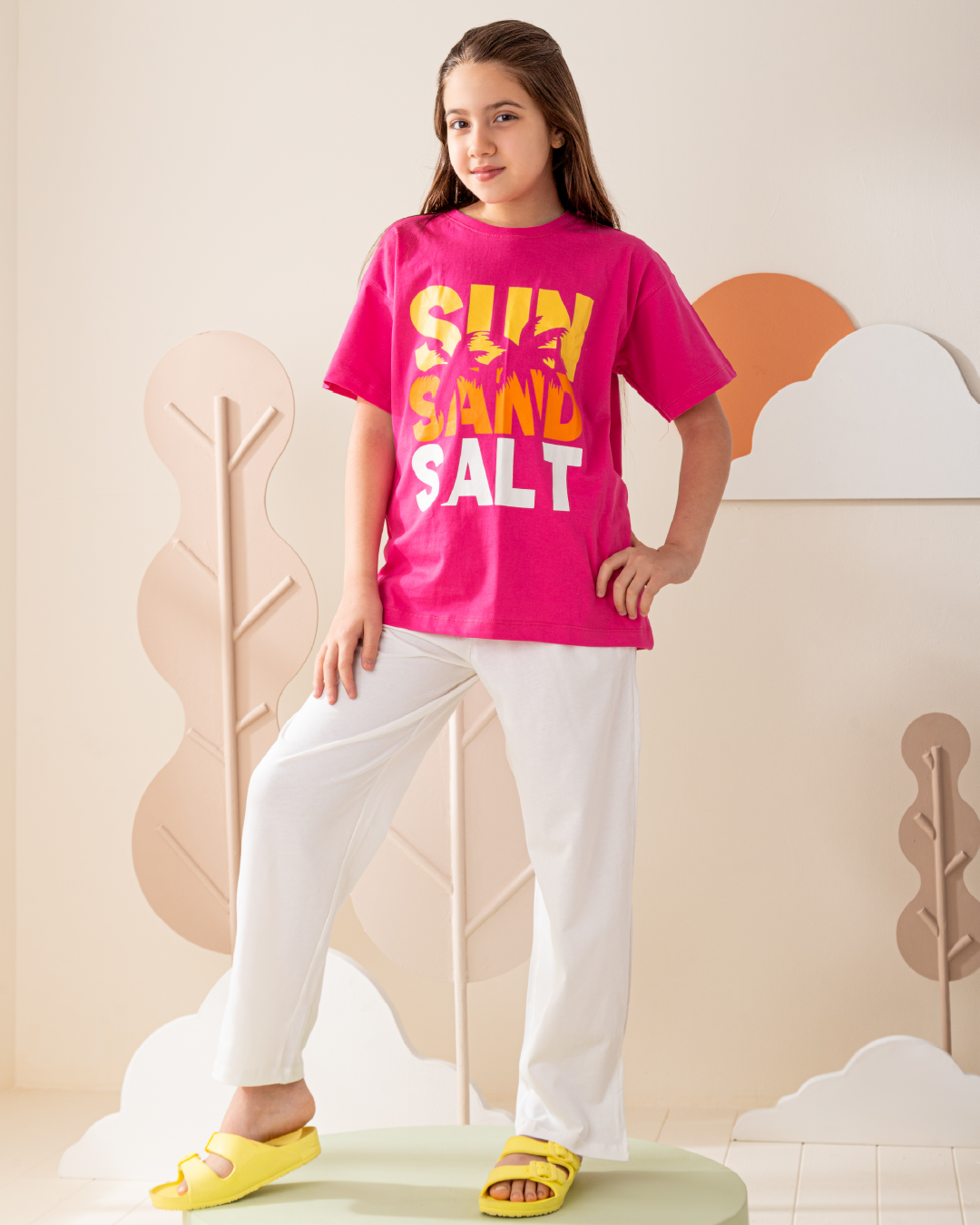 بيجاما قطن نص كُم و بنطلون أيام الصيفية المُشمسة