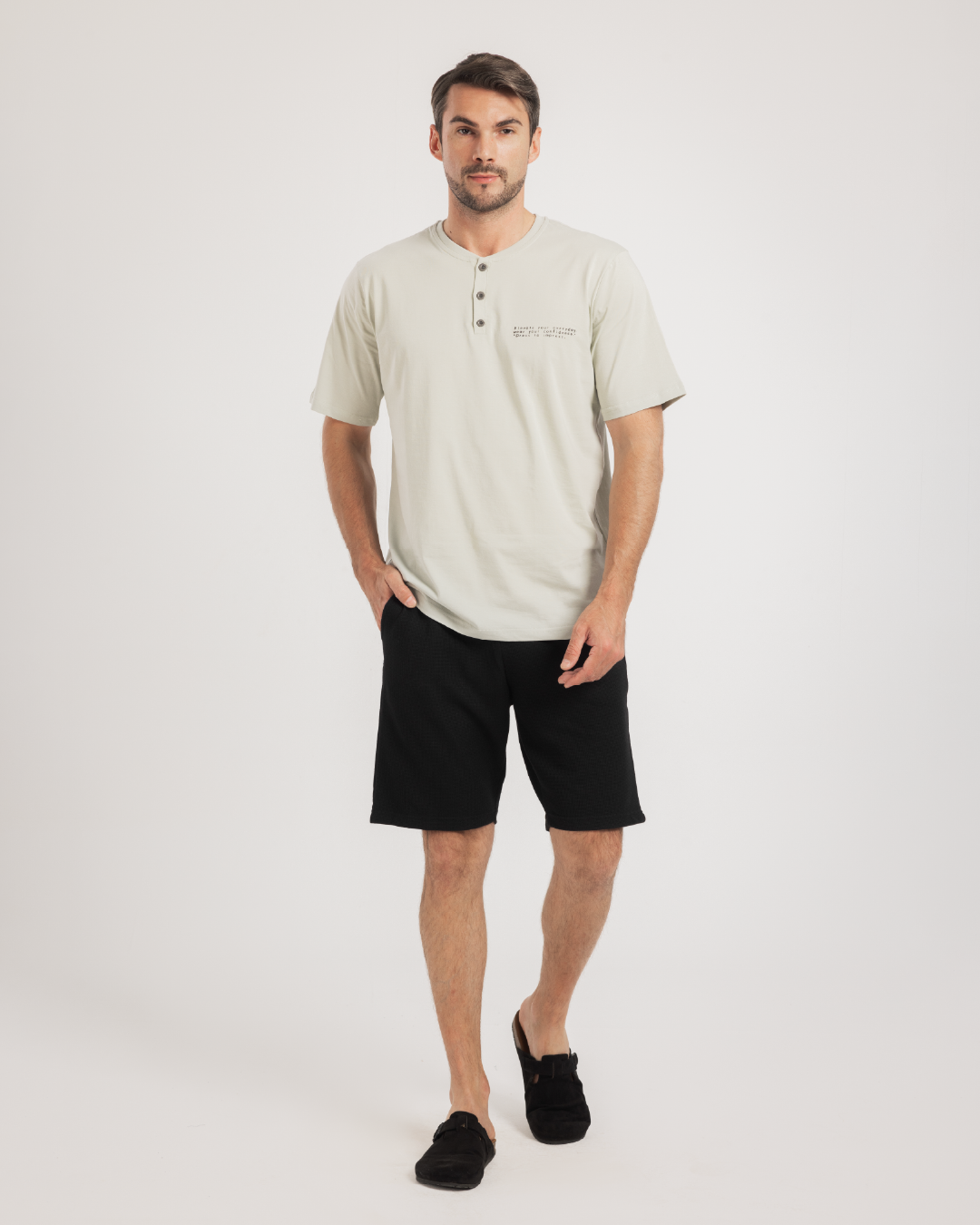 بيجاما شورت جاكارد و توب نص كُم