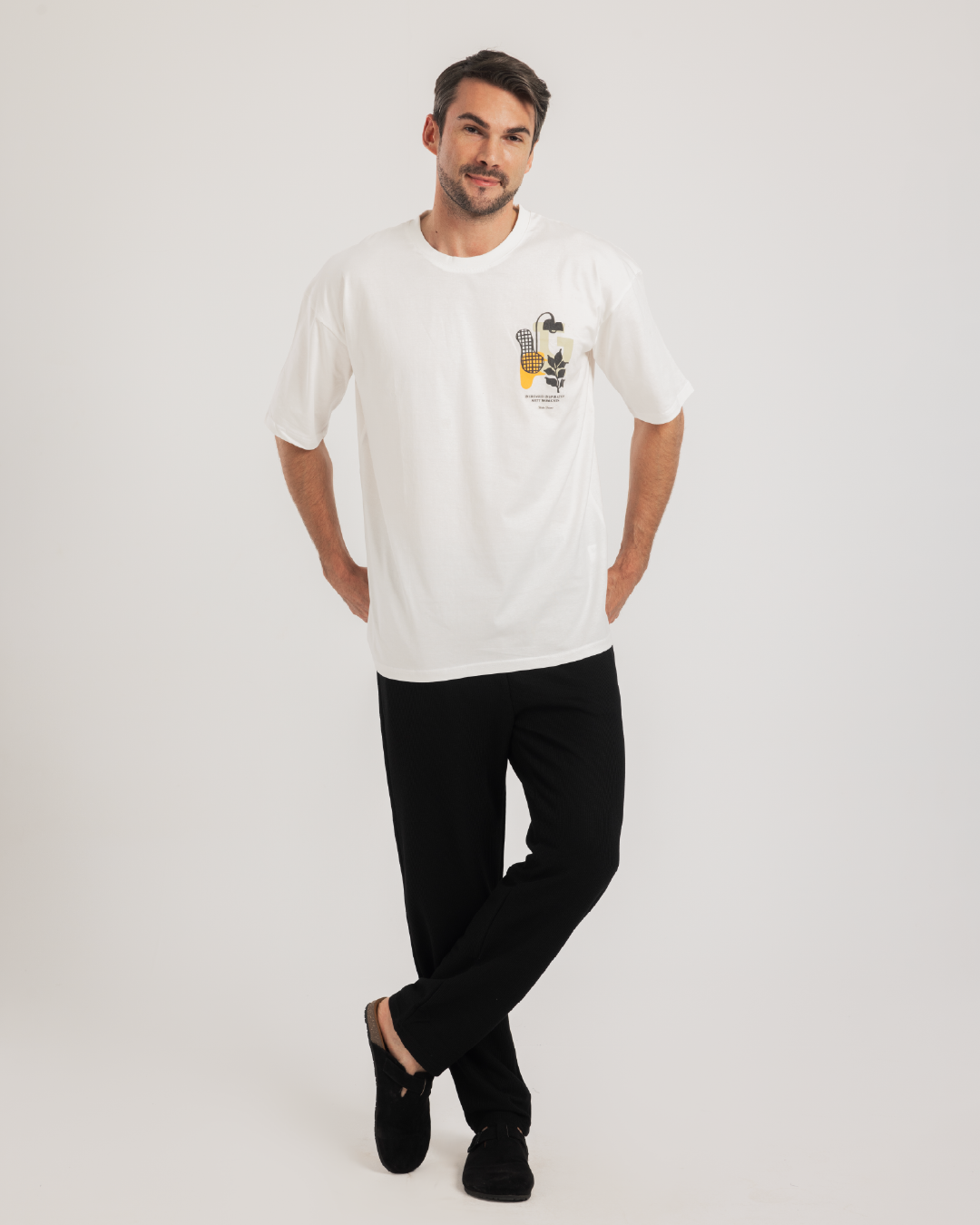 بيجاما نص كم كولا عريضة و بنطلون جاكارد