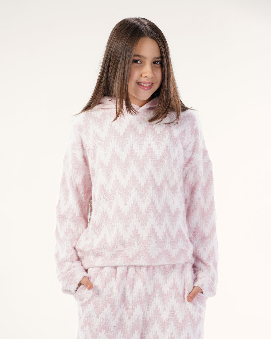 طقم  كم طويل الزجزاج الدافئ