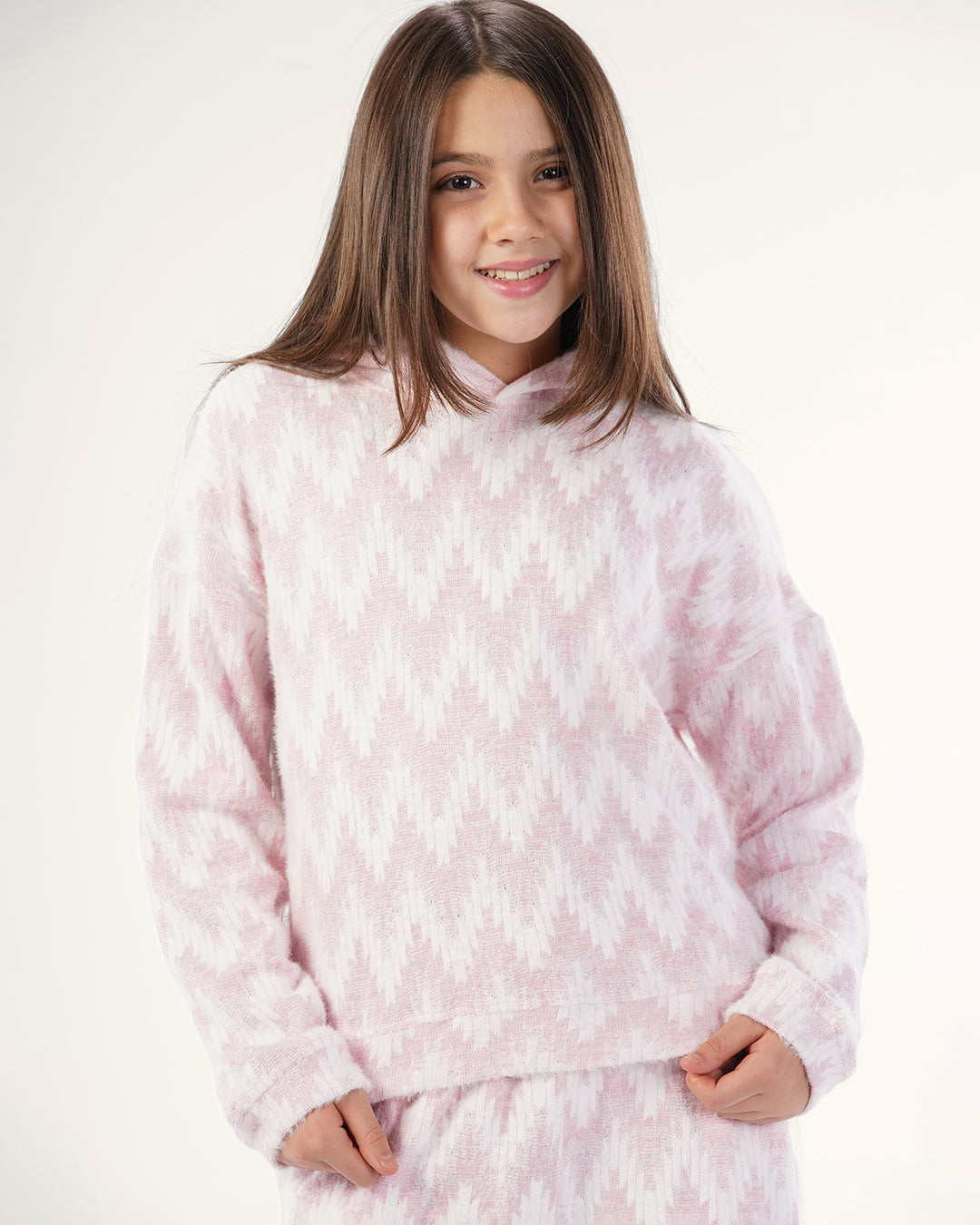 طقم  كم طويل الزجزاج الدافئ