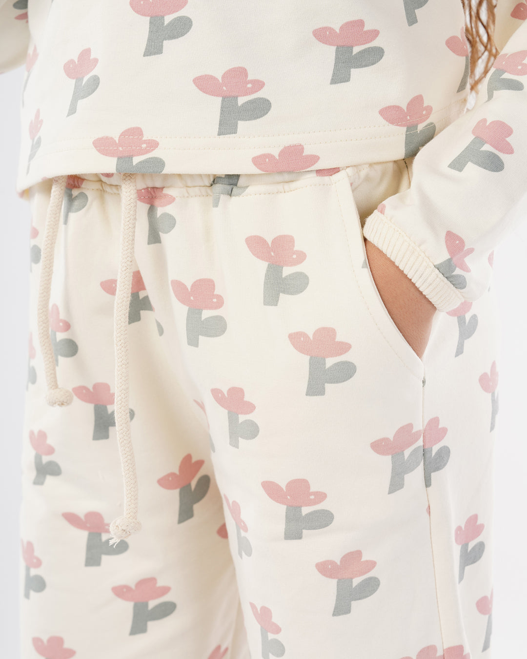 بيجاما كم طويل ورود مرحة