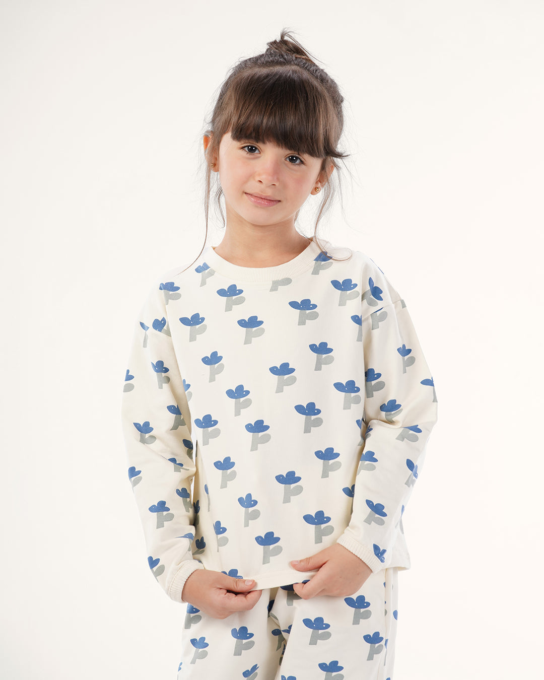 بيجاما كم طويل ورود مرحة