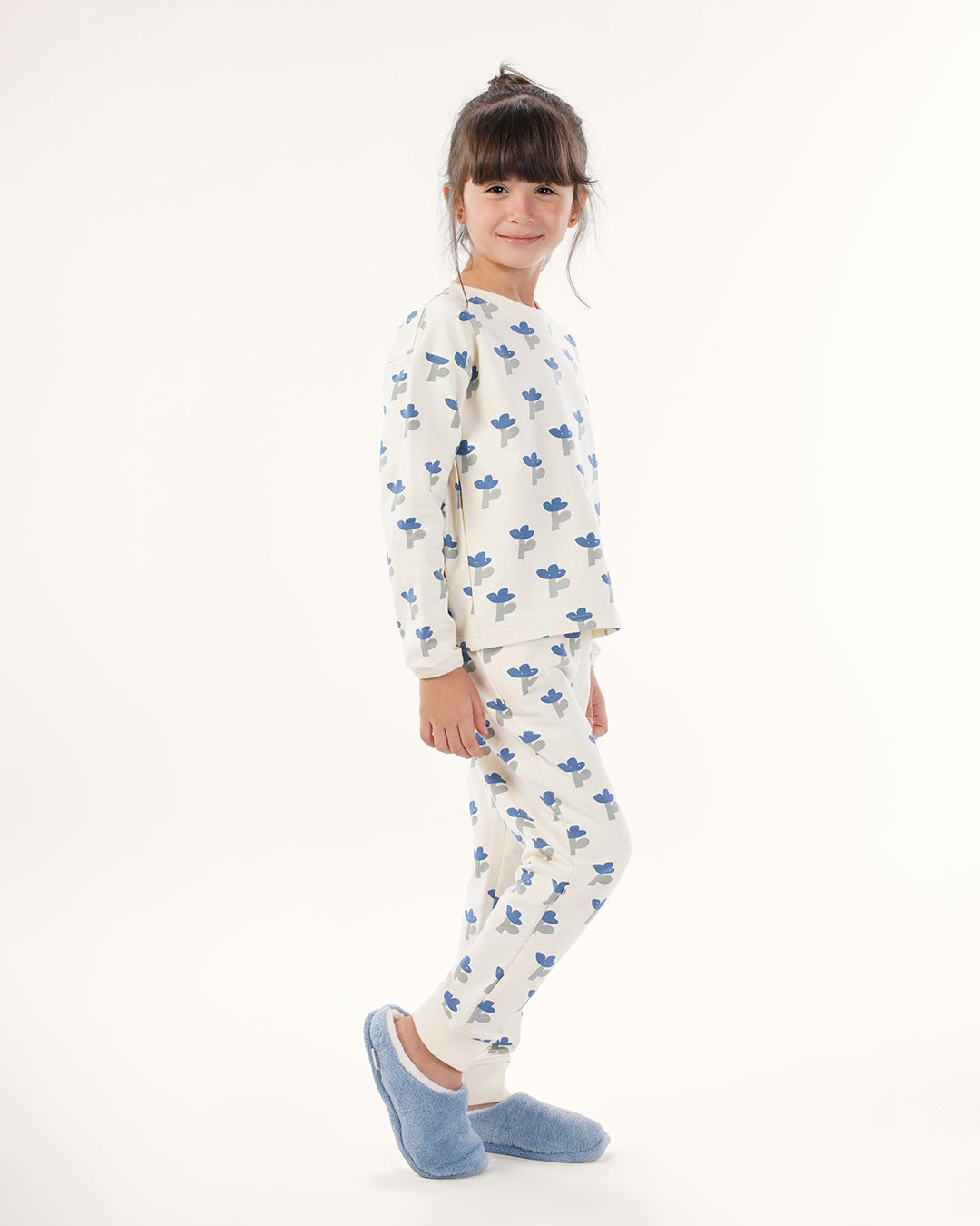 بيجاما كم طويل ورود مرحة