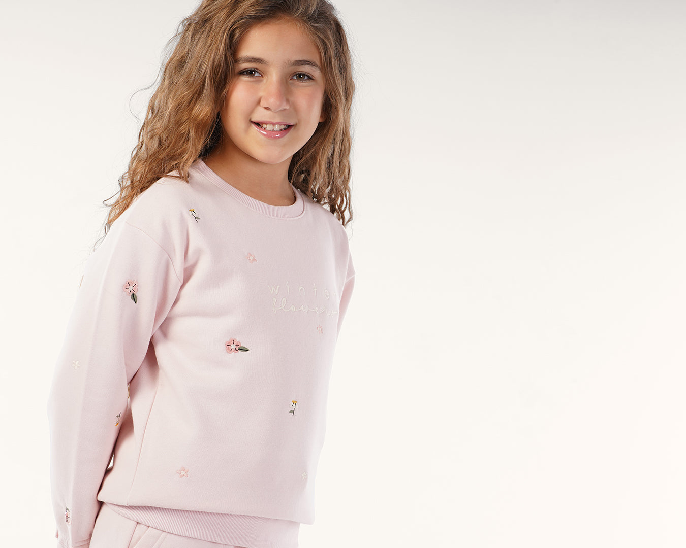 بيجاما كم طويل أزهار الشتاء