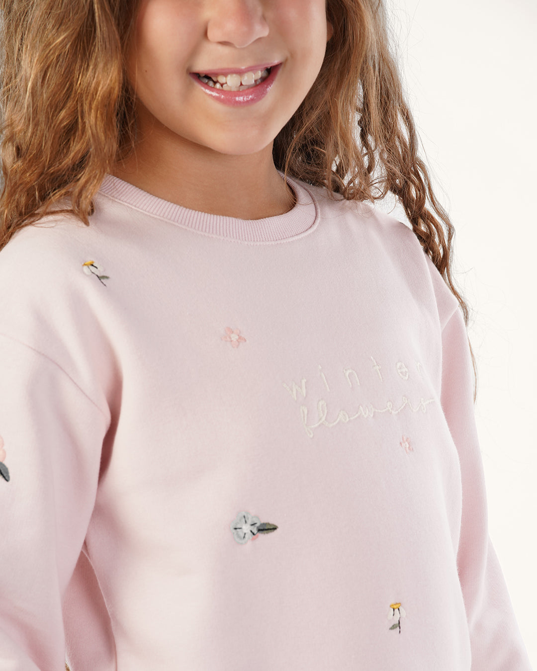 بيجاما كم طويل أزهار الشتاء