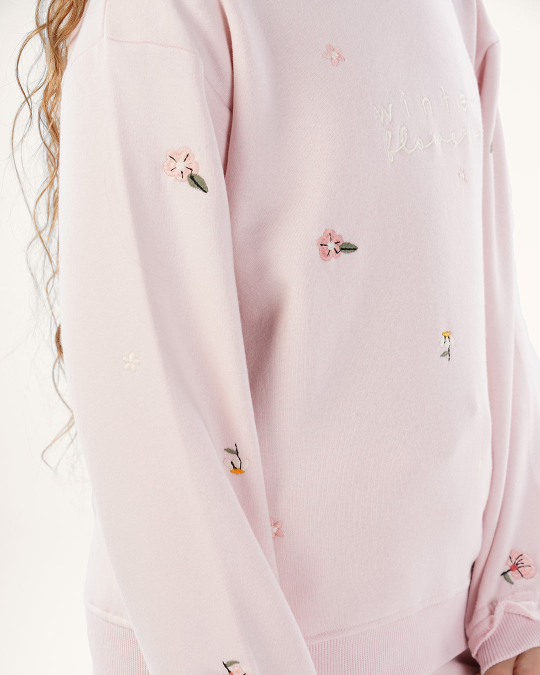 بيجاما كم طويل أزهار الشتاء