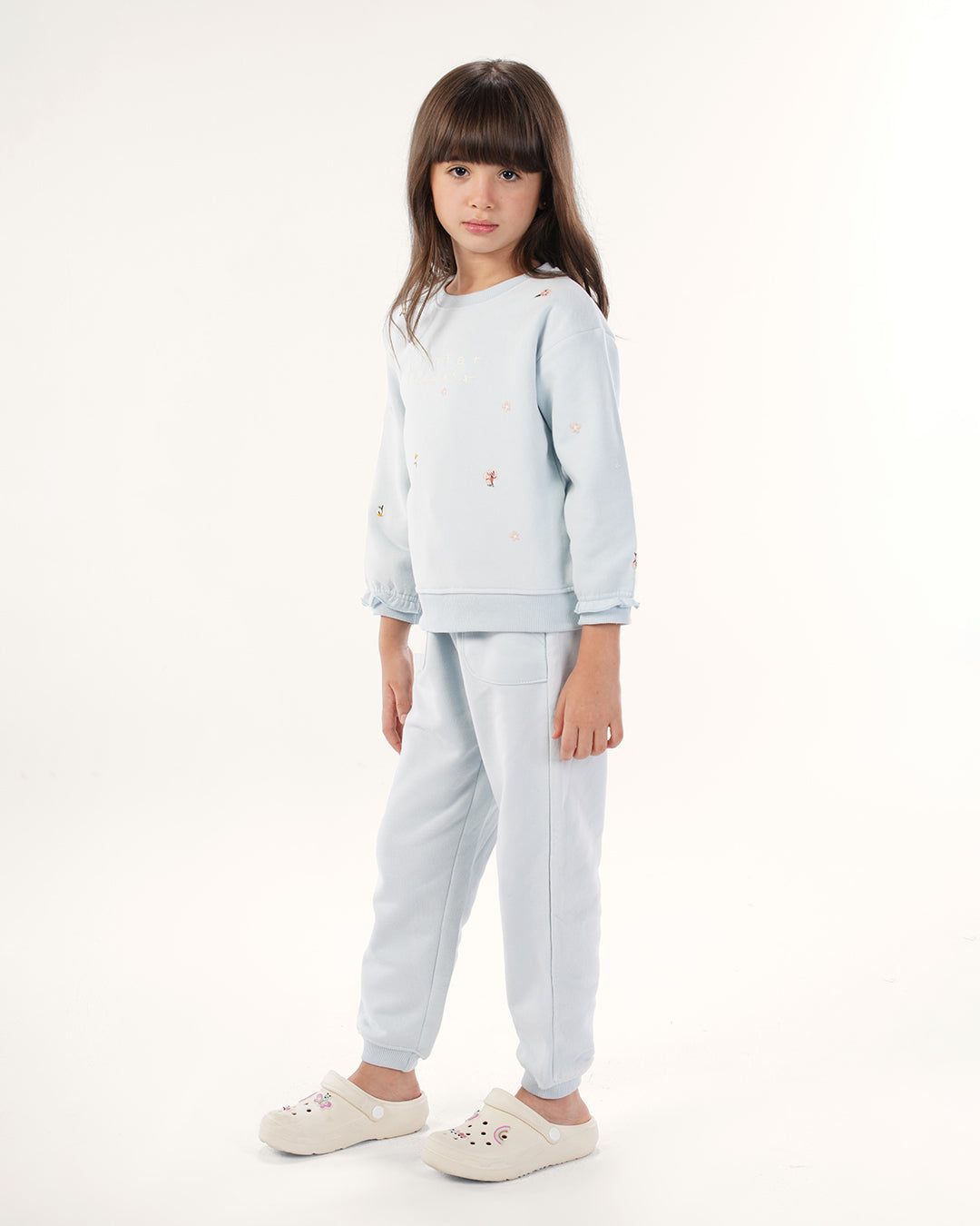 بيجاما كم طويل أزهار الشتاء