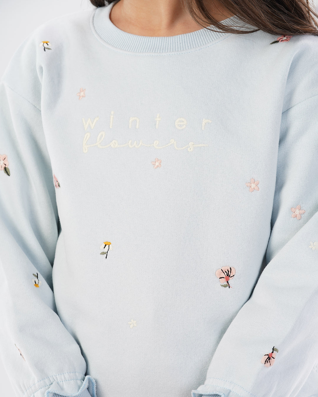 بيجاما كم طويل أزهار الشتاء