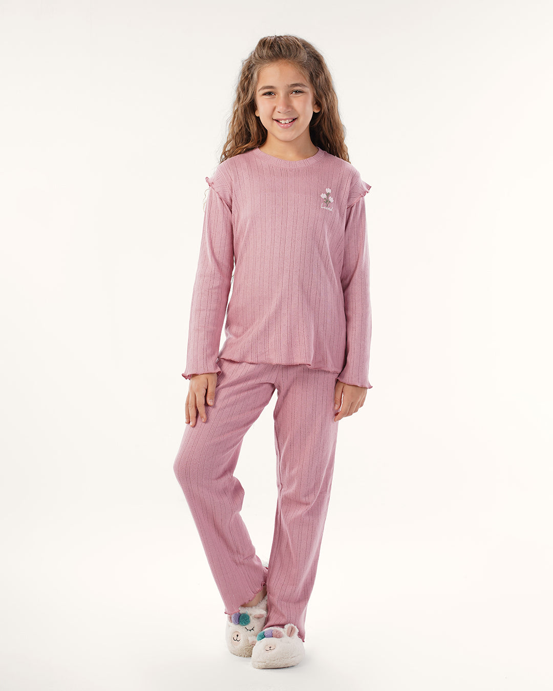 بيجامه بنطلون بونتيل بكرنشه على الكتف