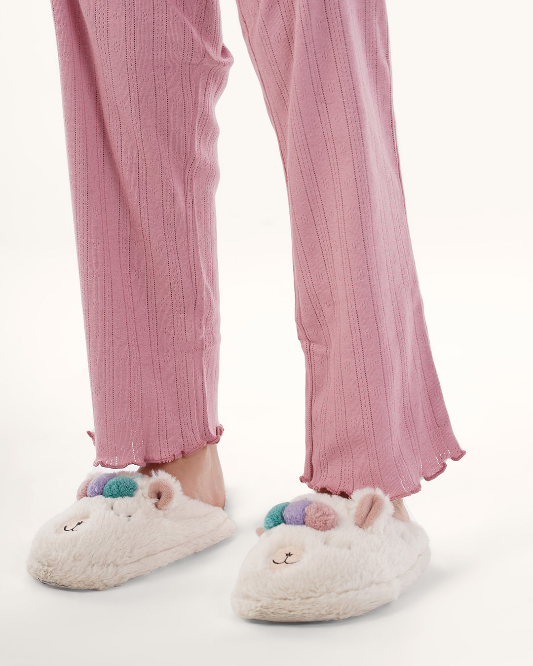 بيجامه بنطلون بونتيل بكرنشه على الكتف