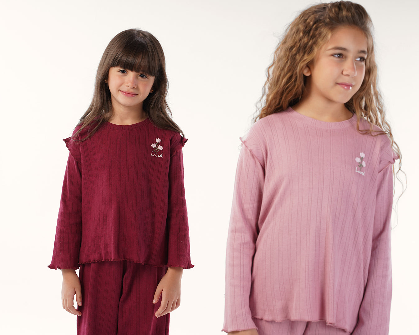 بيجامه بنطلون بونتيل بكرنشه على الكتف