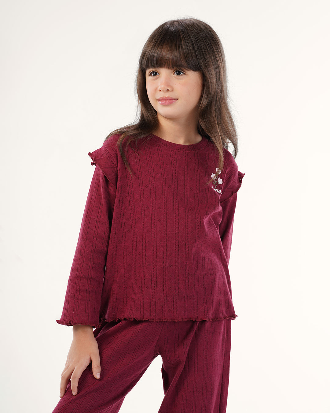 بيجامه بنطلون بونتيل بكرنشه على الكتف