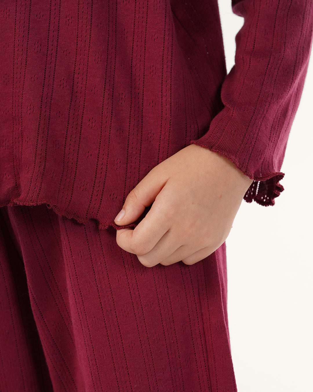 بيجامه بنطلون بونتيل بكرنشه على الكتف