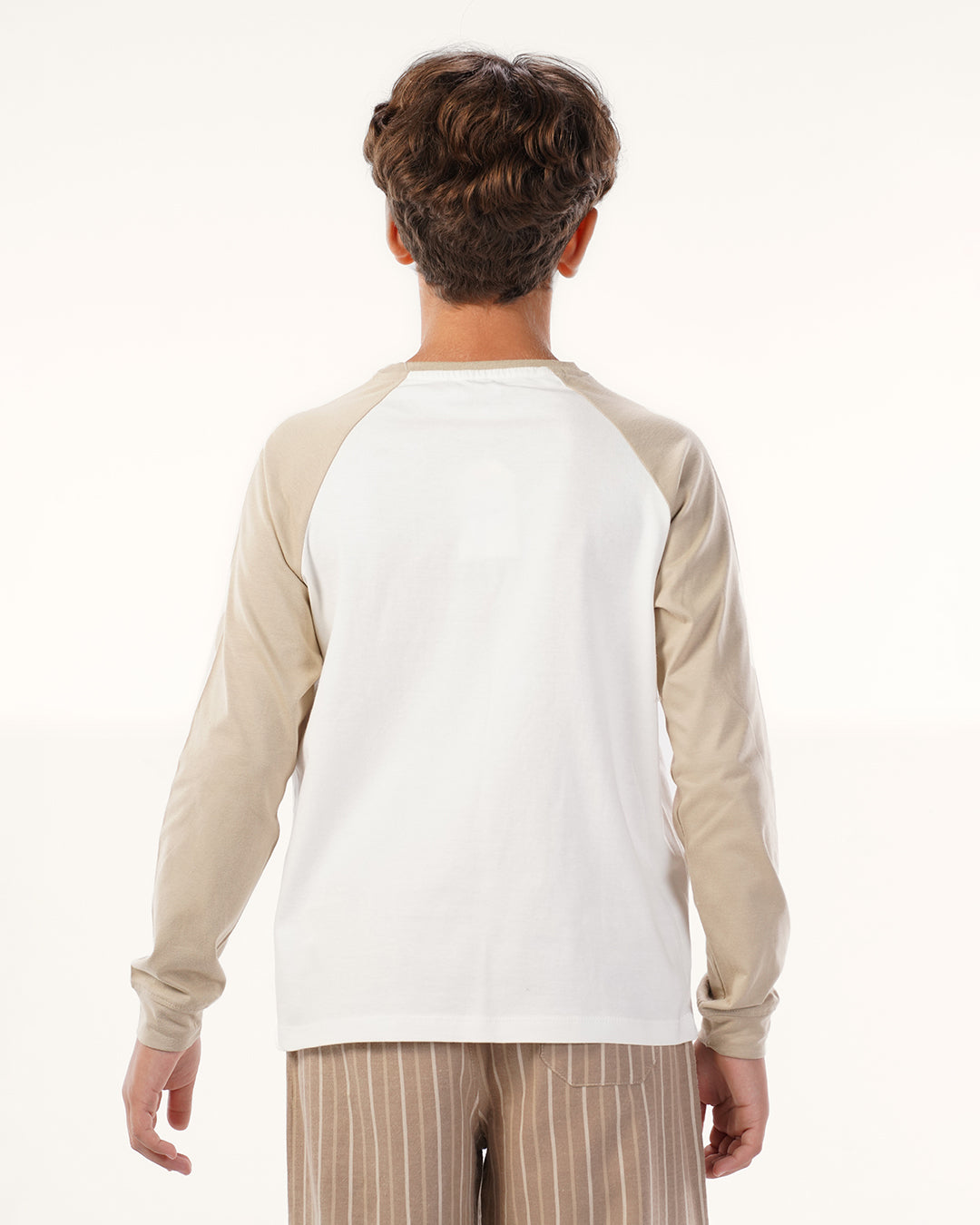 يجاما بنطلون نسيج مع توب كم رجلان طويل