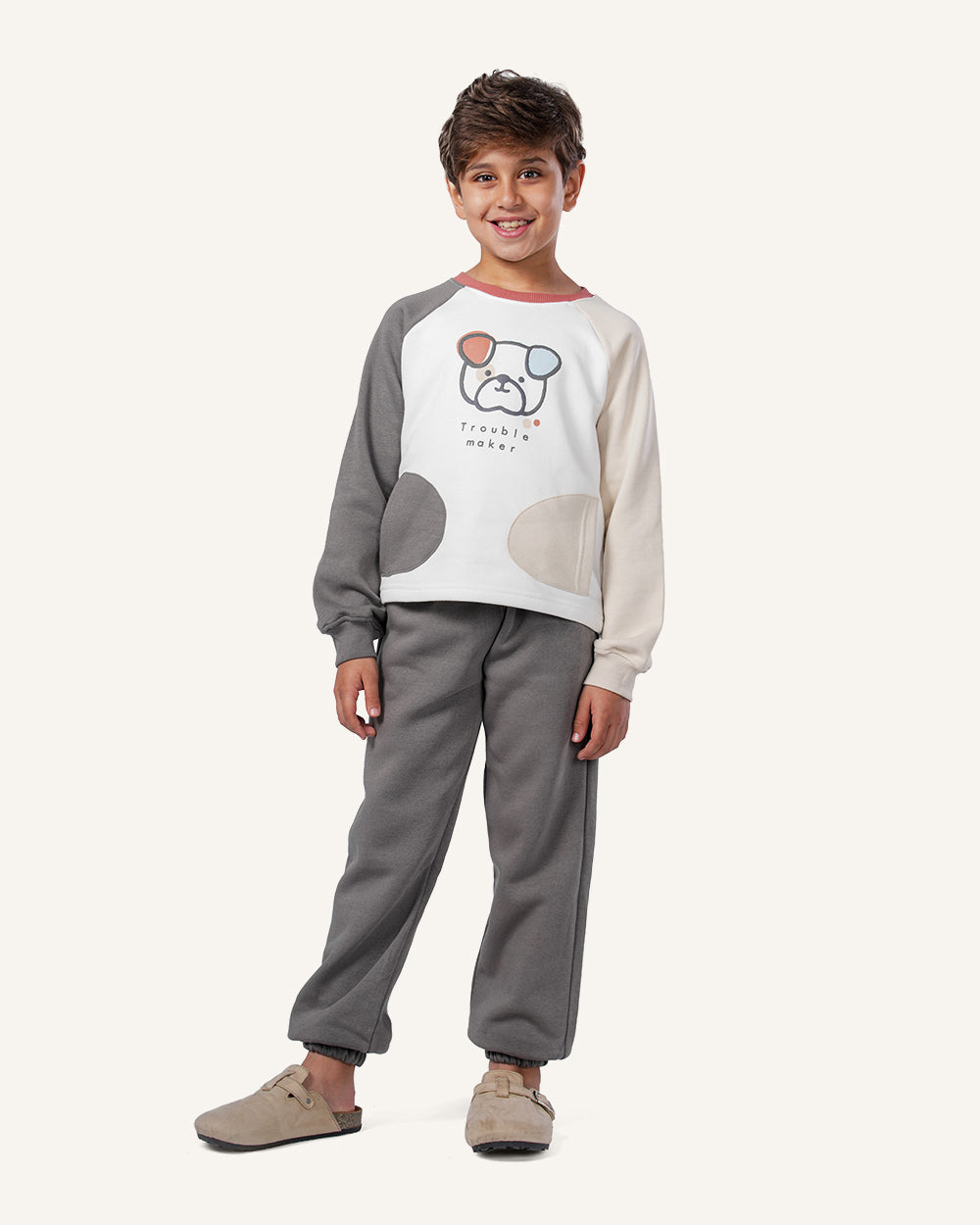 بيجاما كم طويل الكلب المشاكس