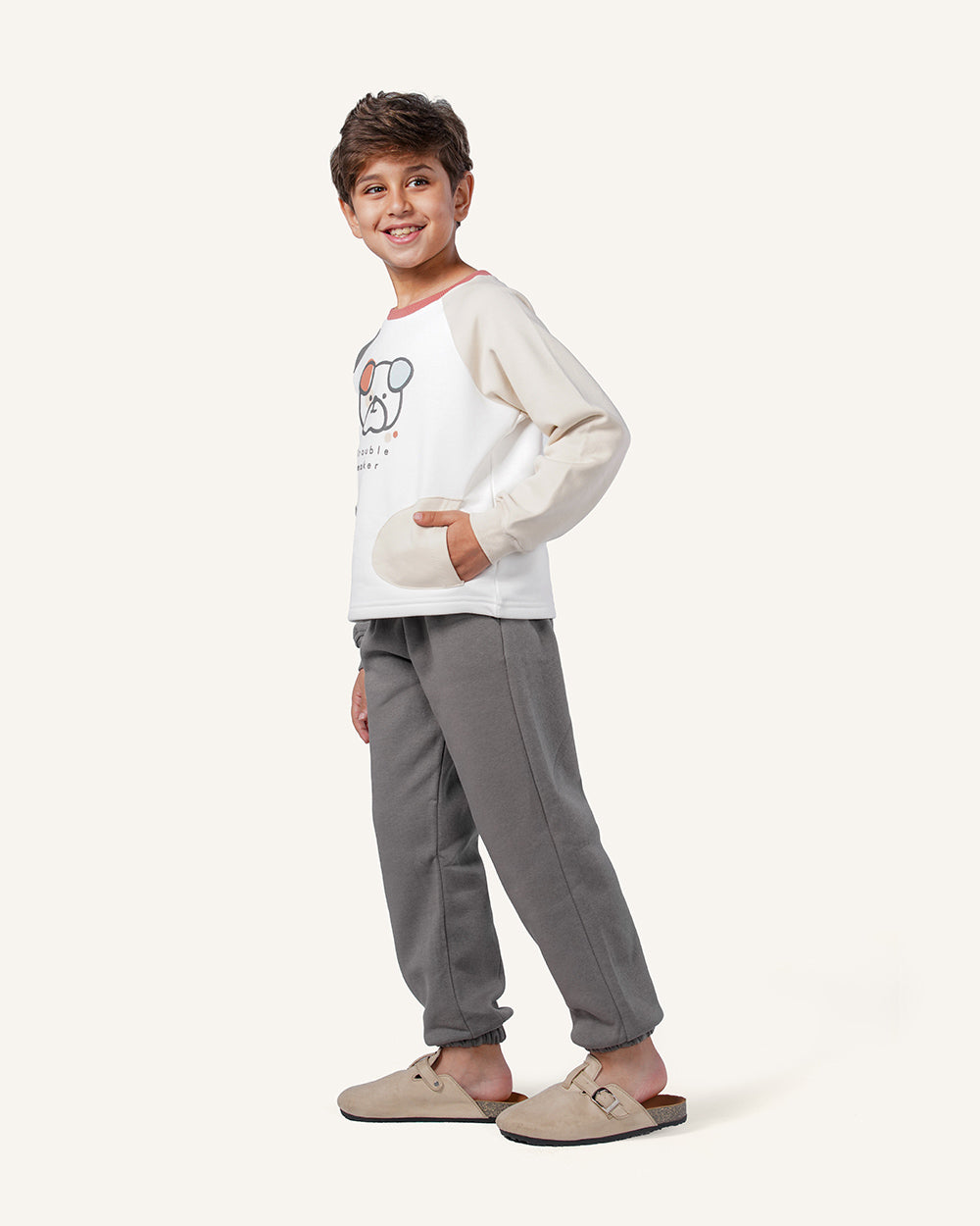 بيجاما كم طويل الكلب المشاكس