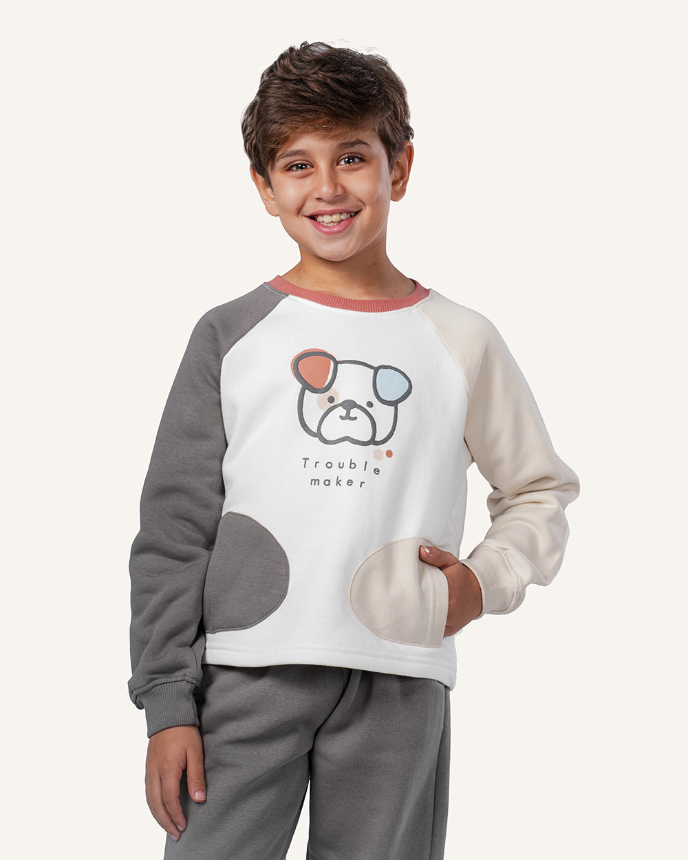 بيجاما كم طويل الكلب المشاكس